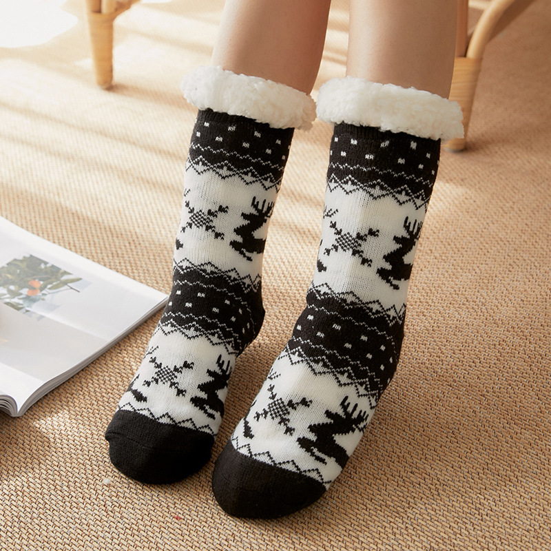 12 Pairs Slipper Socks Christmas Autumn Winter Socks Girls Ankle Socks Floor Socks Sleeping Adults Plus Velvet Carpet Socks  Footwear